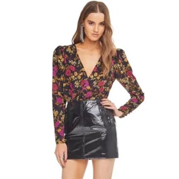 Astr Tops - ASTR The Label Blondie Floral Print Bodysuit NWT